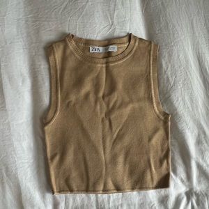 Zara Knit Cropped Top - Nude